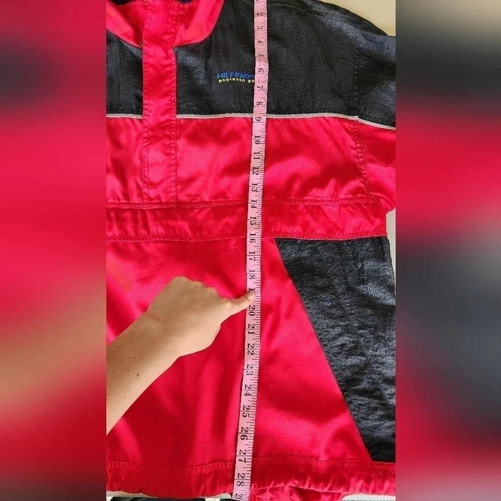 Vintage Tommy Hilfiger  1/4 Inch Zip Up Red/Black Pull Over Jacket Men's Sz L.